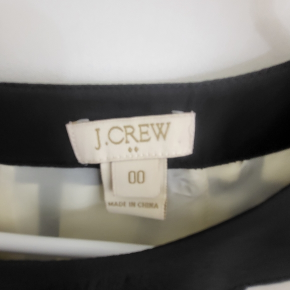 J.Crew Womens 3 Quarter Sleeve Checkered Black White Dress Size 00 Back Button - Picture 2 of 8